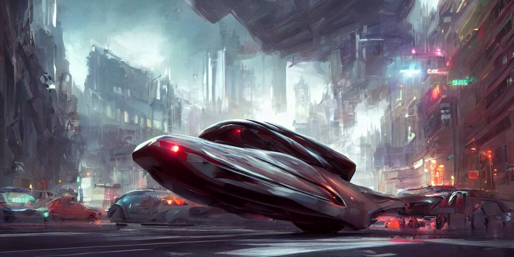 a concept art painting of a futuristic flying dragon traveling through the center of a large city at high speeds, traffic, environmental lighting, cinematic by darek zabrocki, trending on artstation. Replace the flying car with a dragon.