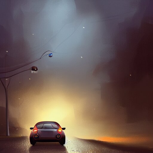 Night road light car driving 