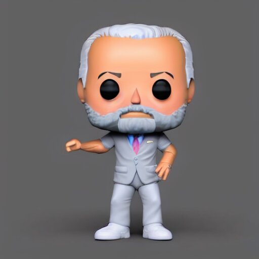 full body 3d render of joe biden as a full body funko pop!, studio lighting, grey background, single body, no shadow, blender, trending on artstation, 8k, highly detailed