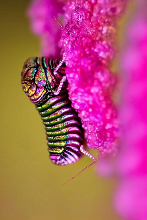 caterpillars in the rose plants 
