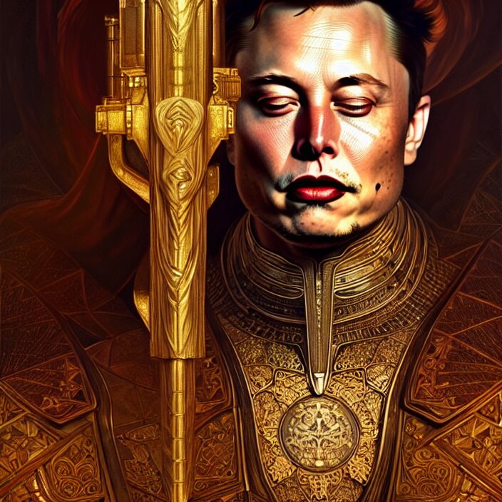 ancient king elon musk - elon-musk Photo with superhero-like lighting. Make him more like a superhero