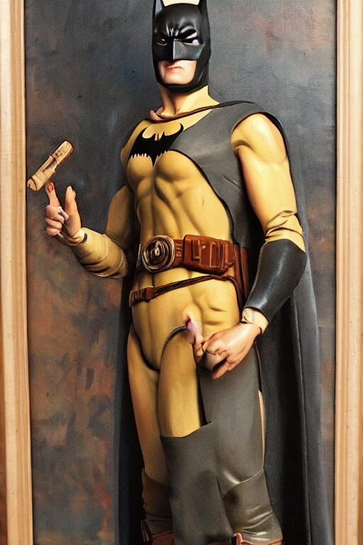 painting of batman hot toys'sideshow painting the style of leonardo da vinci