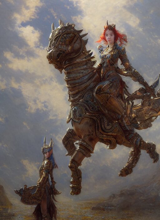 Warrior princess riding on the back of a dragon, cinematic,photo-realistic,intricate details