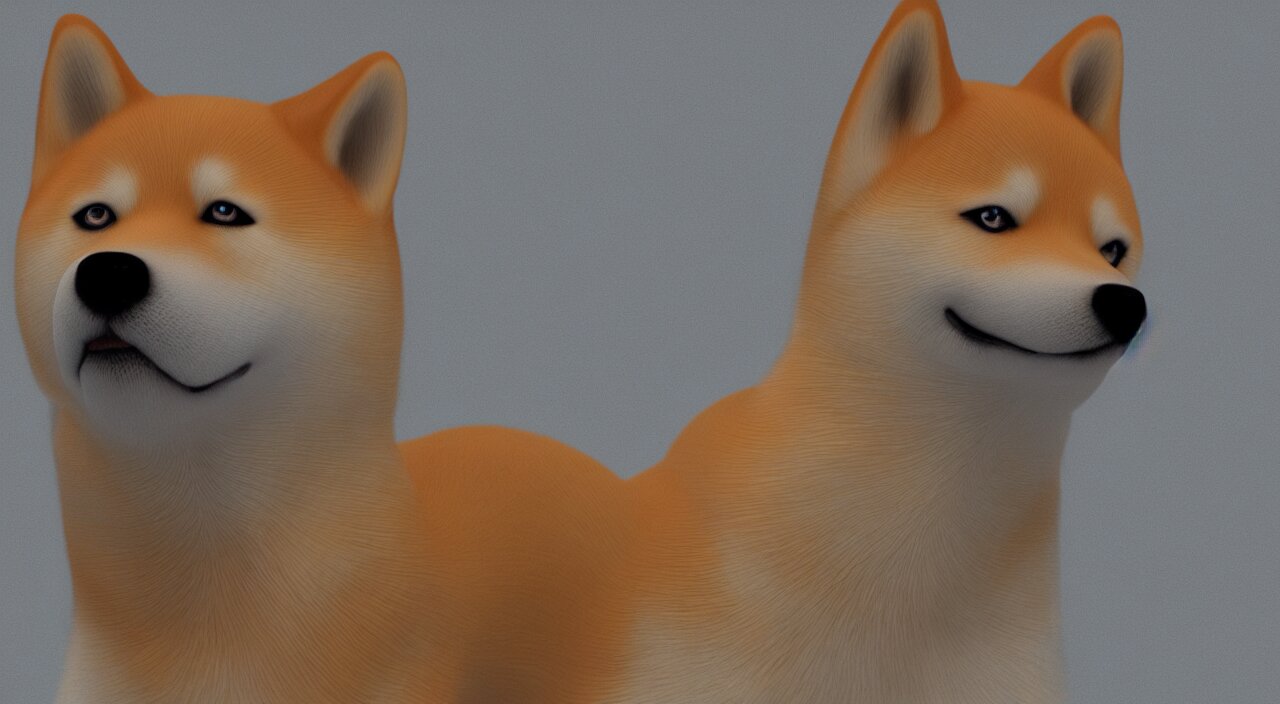 Shiba inu dog ultra detail vivid colorful Hyperrealistic CGI Photorealistic cinematic volume lighting trending on ArtStation concept art. Add some motion!