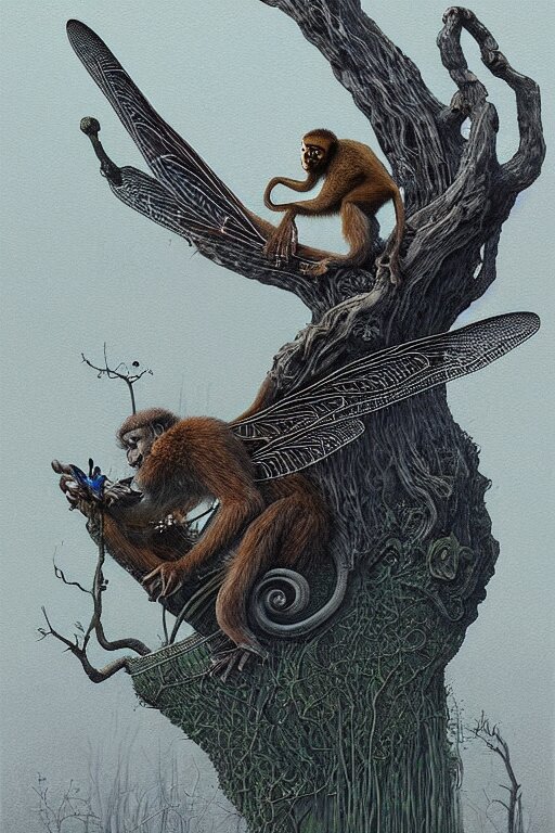 Gorilla climbing tree