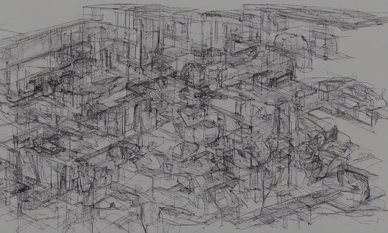 annotated highly - detailed and intricate 4 5 degree isometric cross - section of doctor frasier crane + marker concept art style rendering + concept art + half blueprint + trending on artstation + intricate details + john berkey + vincent di fate + ralph mcquarrie + center frame : : annotations : : yellow : : - 0. 2 5 kelsey grammer sketch : : crane : : - 1