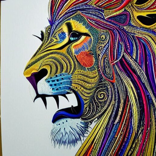 lion very intricate, intricate, vibrant, colorful, vibrant, very - detailed, detailed, vibrant. intricate, hyper - detailed, vibrant. intricate, vibrant. intricate, hyper - detailed. intricate, hyper - detailed, vibrant. intricate, vibrant. photorealistic painting of a lion. hd. hq. hyper - detailed. very detailed. vibrant colors. award winning. trending on artstation