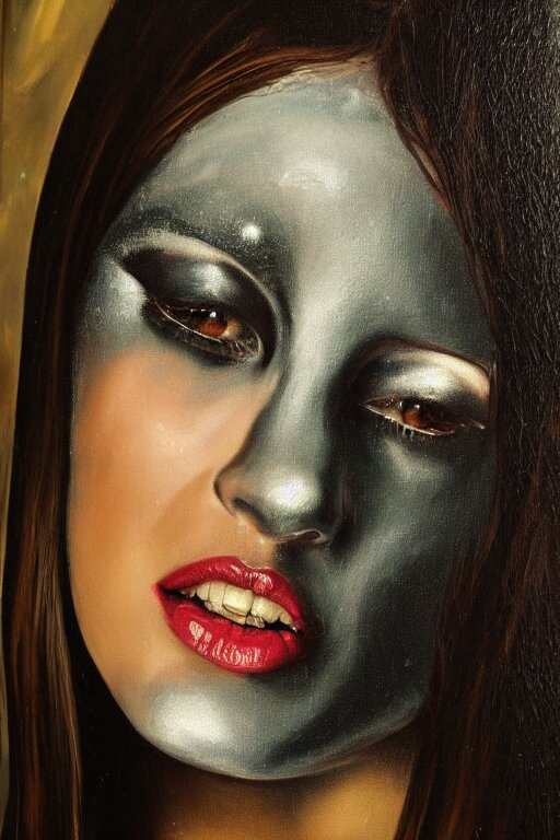 scary oil paint girl