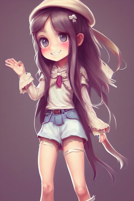 full body character concept art of a girl next door in western chibi style | | pixar - cute - fine - face, pretty face, realistic shaded perfect face, fine details by stanley artgerm lau, wlop, rossdraws, james jean, jakob eirich, andrei riabovitchev, marc simonetti, and sakimichan, trending on artstation