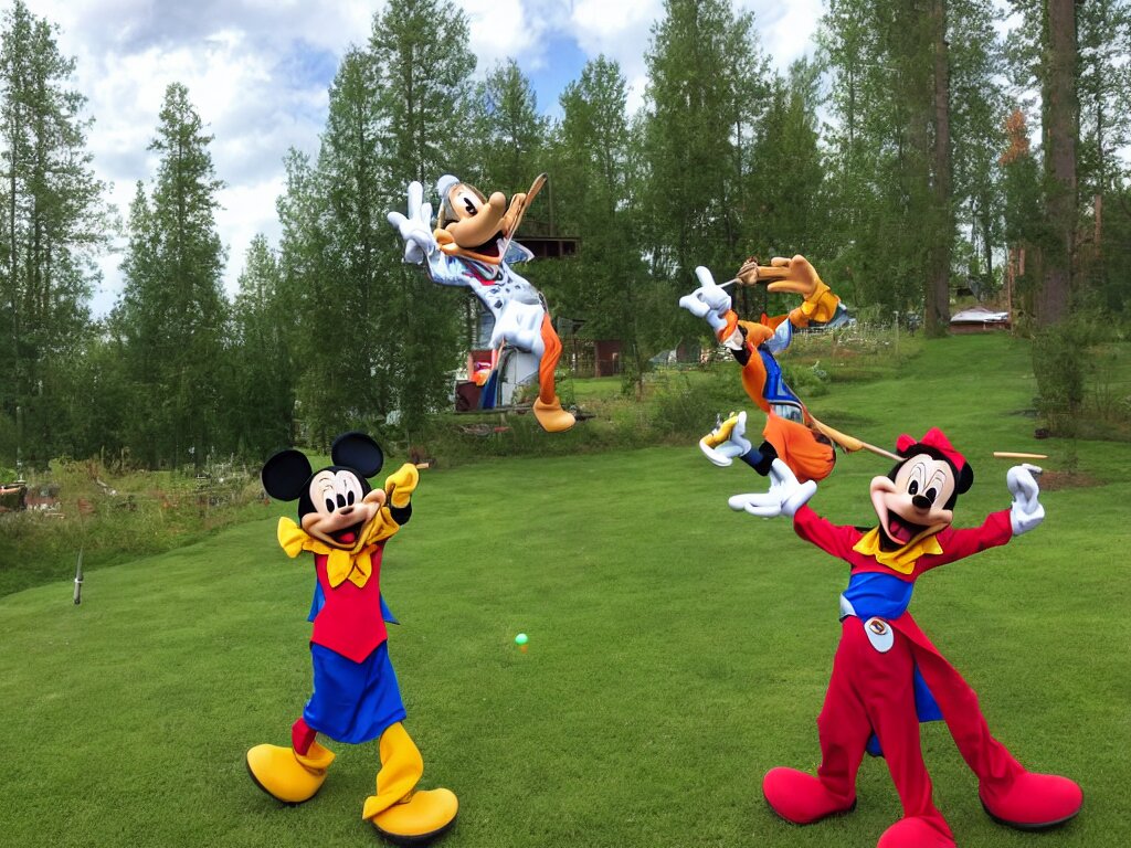 Disney's goofy playing darts in front yard of a frozen tundra. change the location to the middle of a frozen tundra