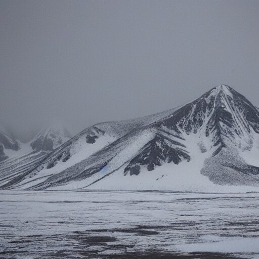 Paint over the monster with a monochrome color to give the impression of a dark secret lurking just beyond the mountain.