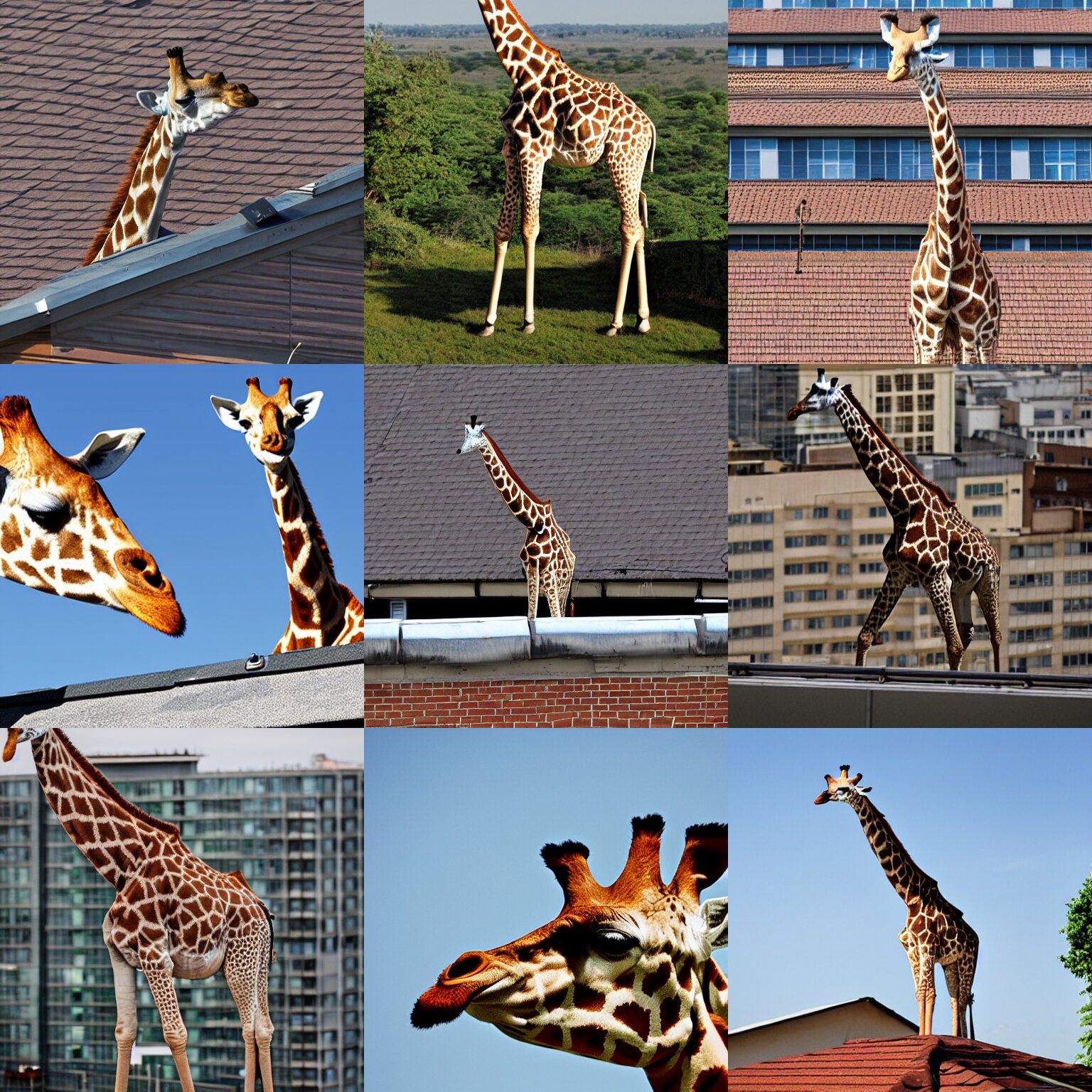 giraffe over the rooftop 