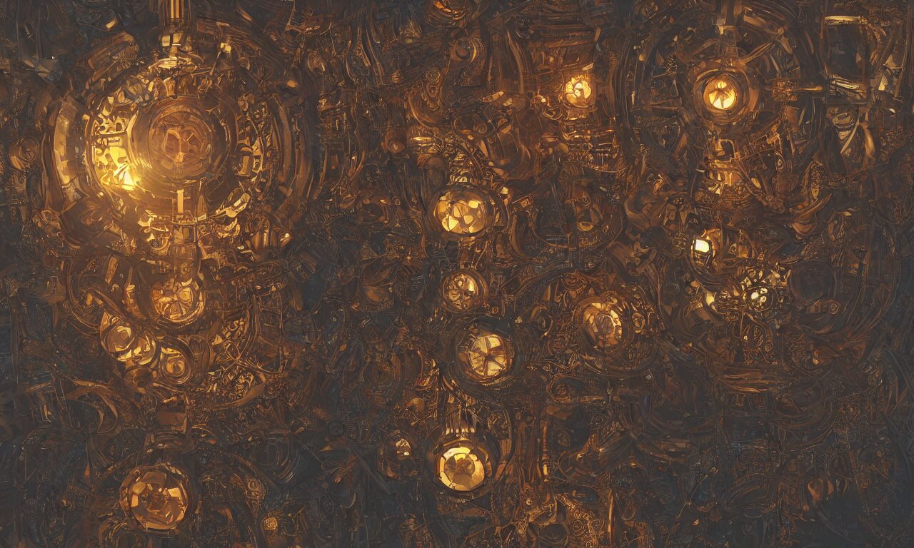 oro y ambiente dorado con luces blancas