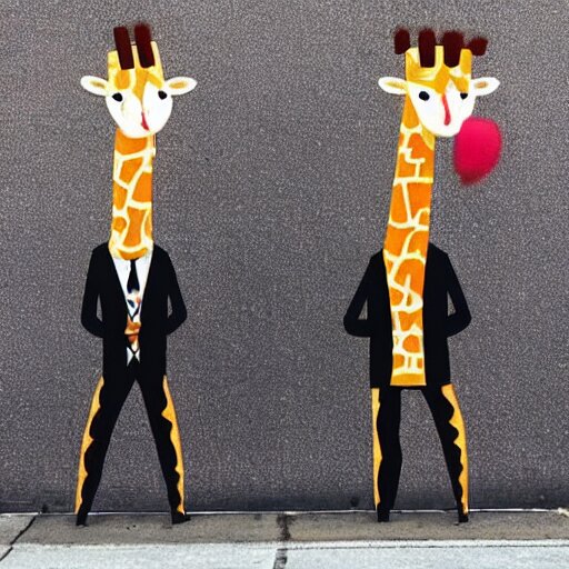 “ angry giraffes in suits at the office ” 
