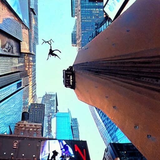 Spider man fly the building