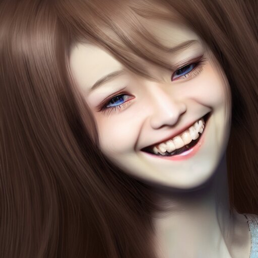 happy girl, 3 d art, blender, realistic, by digital artist, by sakimichan, style anime