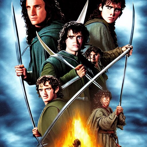 lord of the rings, in style of the army of darkness poster