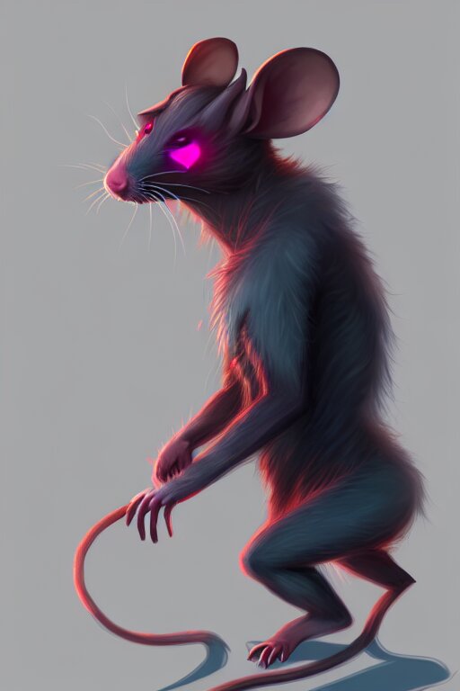 a rat fursona, trending on artstation, by kawacy, furry art, digital art, cyberpunk, high quality, backlighting