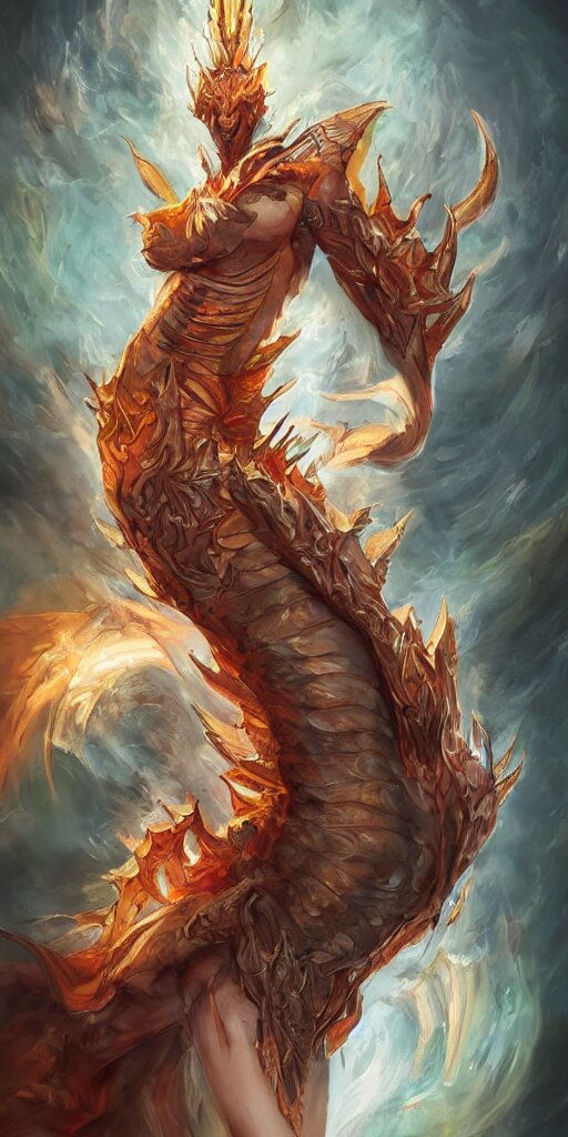 portrait of the firedragon queen by artgerm, orange fire in dragon lair, HD, full body dragon concept, flying dragon, Human body with dragon features, beautiful queen, perfect face, fantasy, intricate, elegant, highly detailed, digital painting, artstation, concept art, smooth, sharp focus, illustration, ray tracing, 4k realistic 3d rendered portrait, soft shading. have the fire in the background be orange instead of red