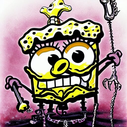 spongebob death metal album cover