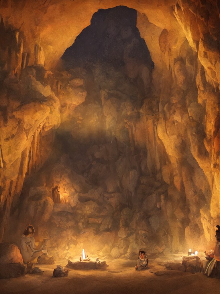 God into a cave