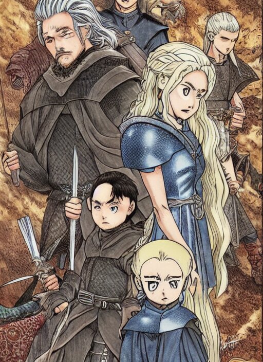 game of thrones manga cover by akira toriyama