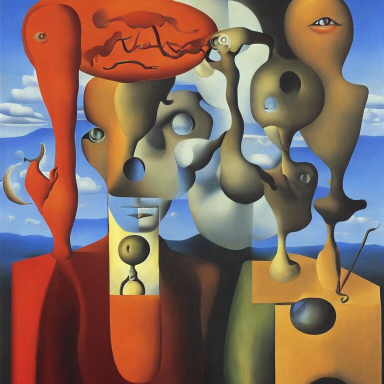 a surrealist painting about ocularcentrism in visual culture, by rene magritte, by salvador dali, by frida kahlo, by max ernst, oil painting, surrealist painting, highly detailed, 4 k. 