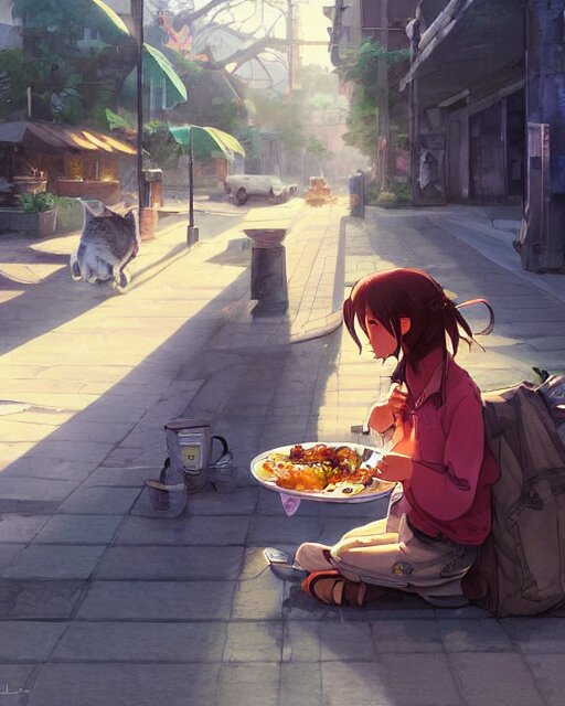 Eating food 