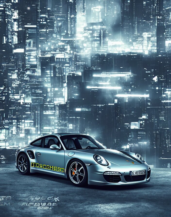 a grey porsche parked in a garage. tire, wheel, vehicle, land vehicle, car, automotive parking light, hood, automotive lighting, automotive tire, motor vehicle