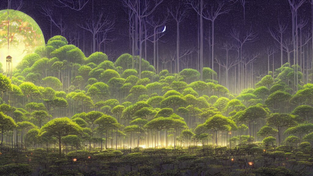 forest at night