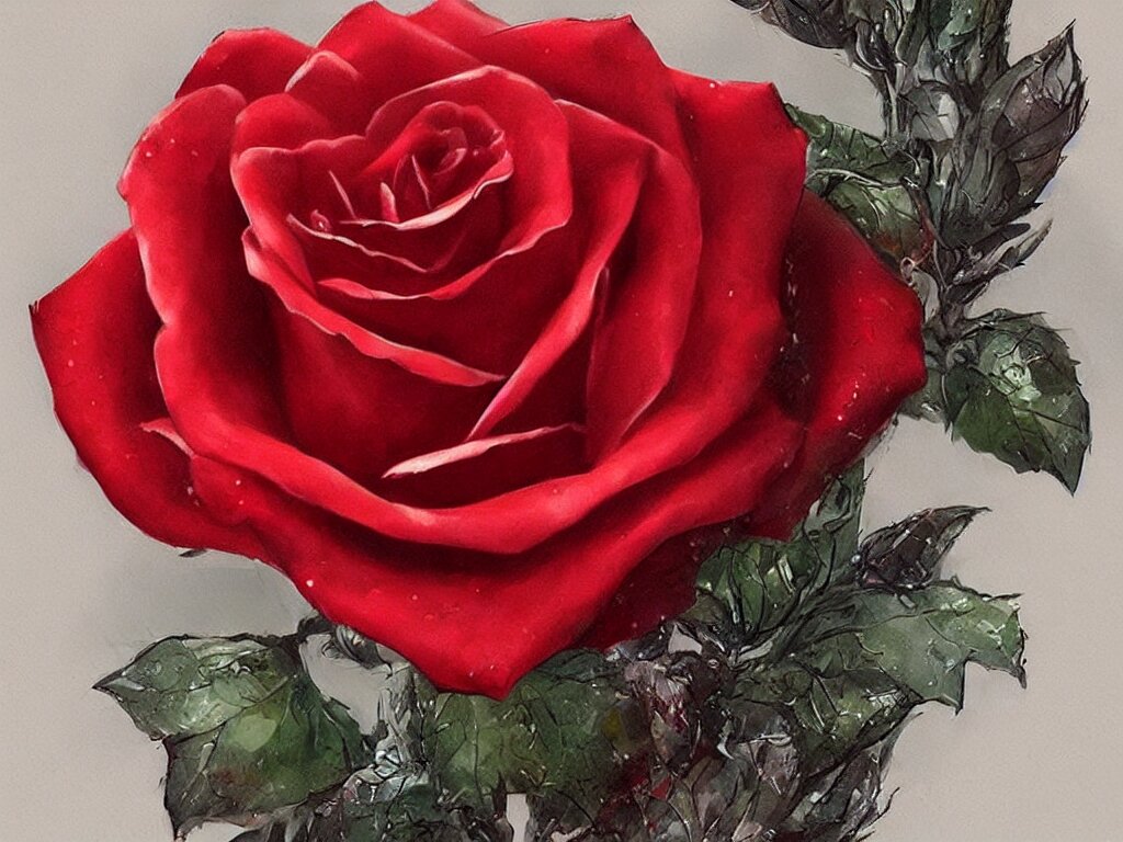 red rose blooming