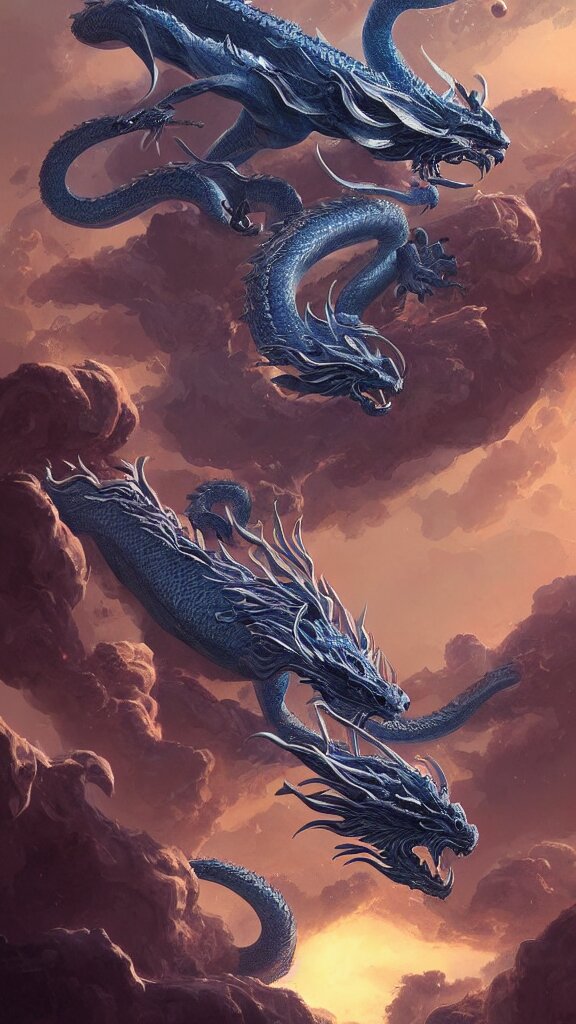 Dragons in storm