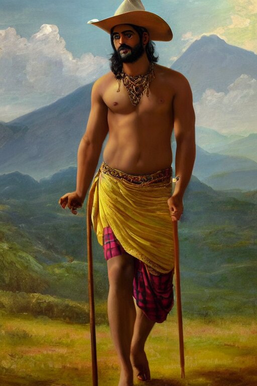 Decent guy without cloth muscular body, face looks Indian