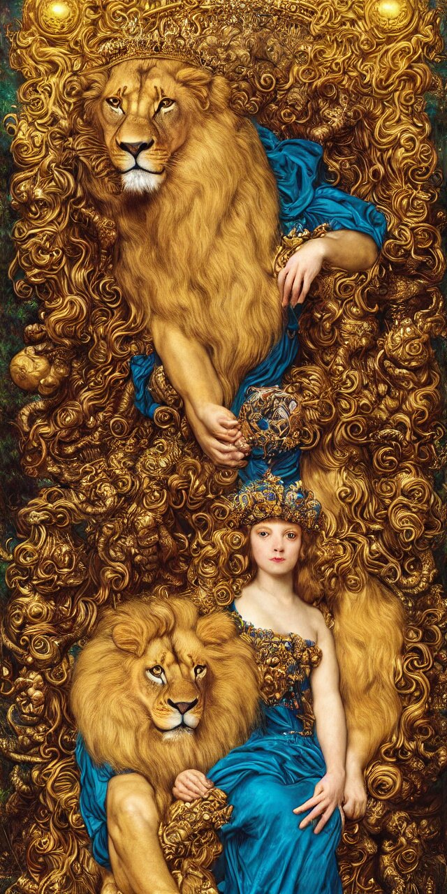 Woman with lion