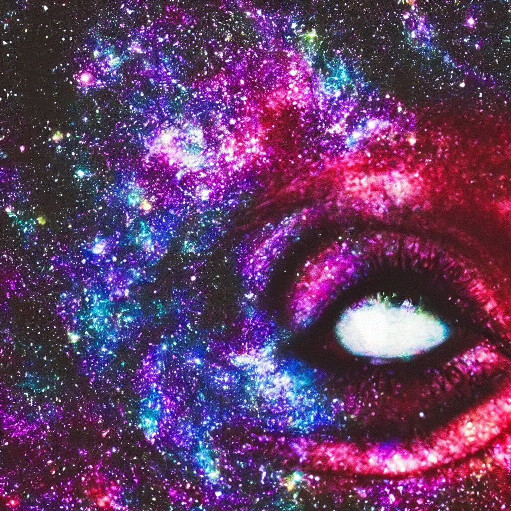 Look at the galaxy in your eye 👁️ , high quality, galaxy, 🌌, photo,high details, digital art, make the end of the universe. make the end of the universe