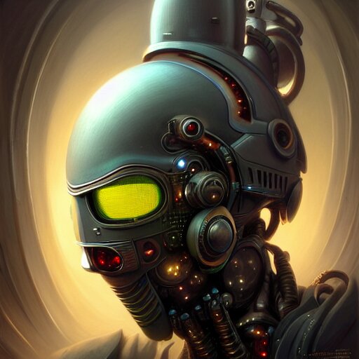 front shot of a cyberpunk gazmask robot character, intricate, elegant, highly detailed, centered, digital painting, artstation, concept art, smooth, sharp focus, illustration, artgerm, Tomasz Alen Kopera, Peter Mohrbacher, donato giancola, Joseph Christian Leyendecker, WLOP, Boris Vallejo