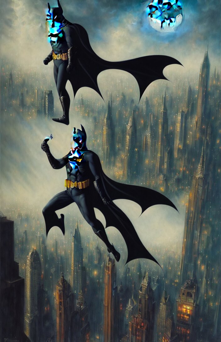 Batman wielding a banana
