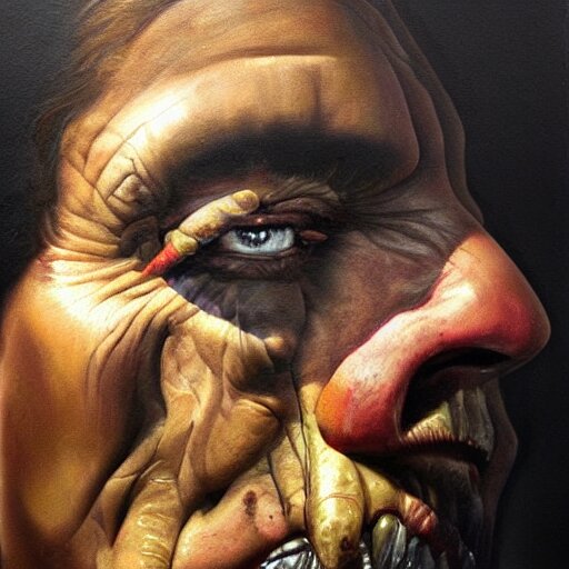 oil paint scary look