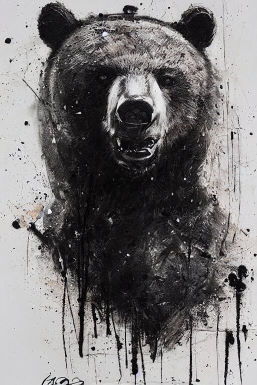 agressive bear by Guy Denning, Cuddly. make him look gentle and cuddly