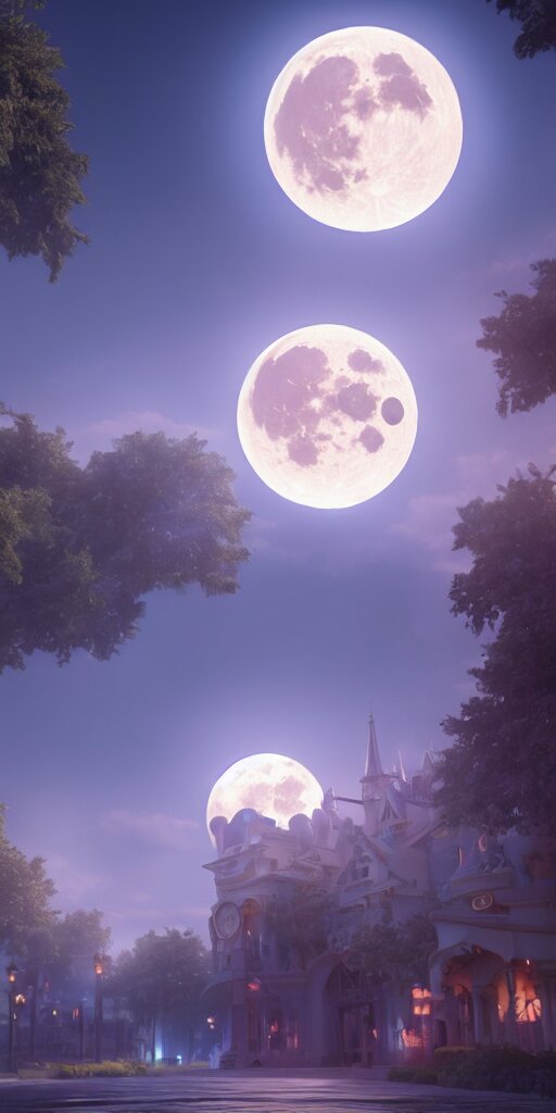 magic kingdom zeal, big full moon, 3 d visual anime cinema style, concept art, dreamy, render by octane and blender, hyper realistic, cinematic lighting, unreal engin 5, by dominic mayer, 8 k, vray render, artstation, deviantart change the colors to look like old world maps