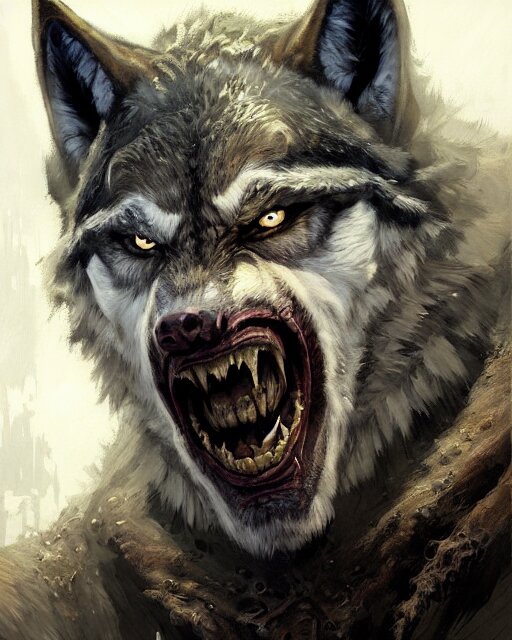 Portrait of lon chaney jr's wolf man, fantasy character portrait, ultra realistic, concept art, intricate details, highly detailed by greg rutkowski, gaston bussiere, craig mullins, simon bisley