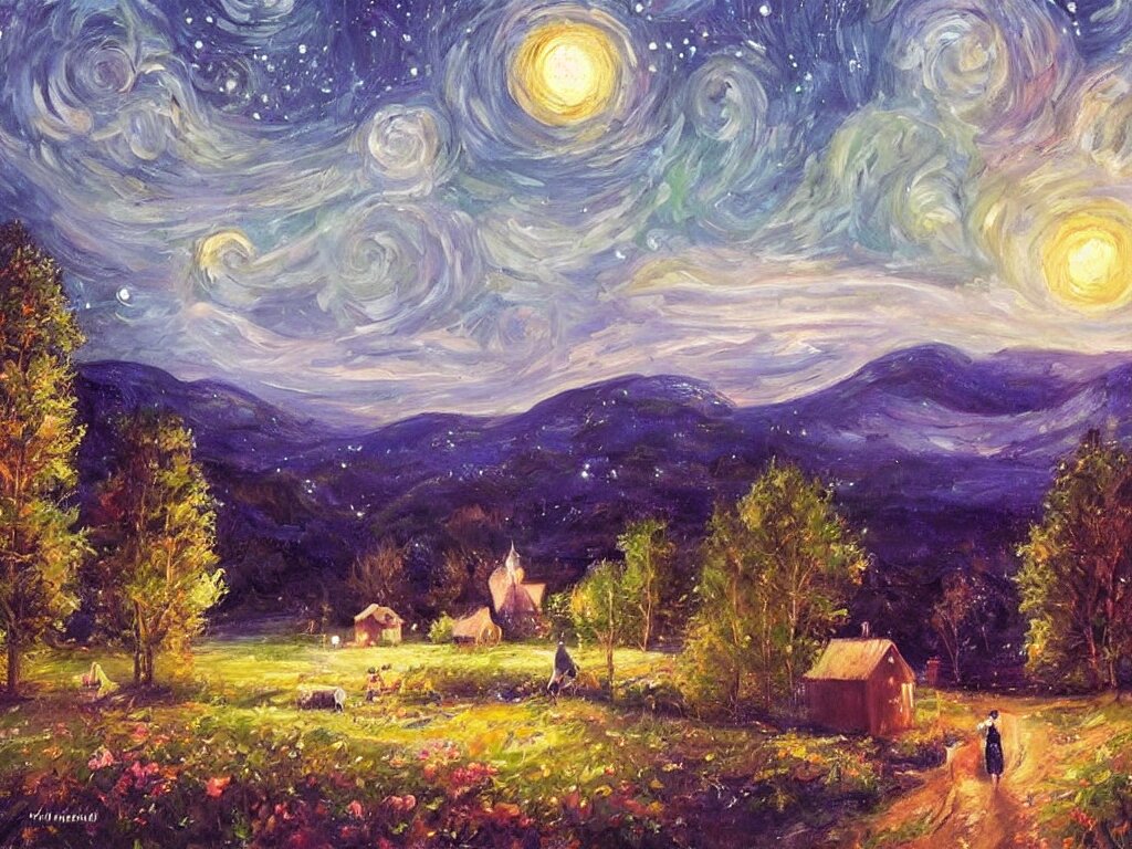 Starry night sky