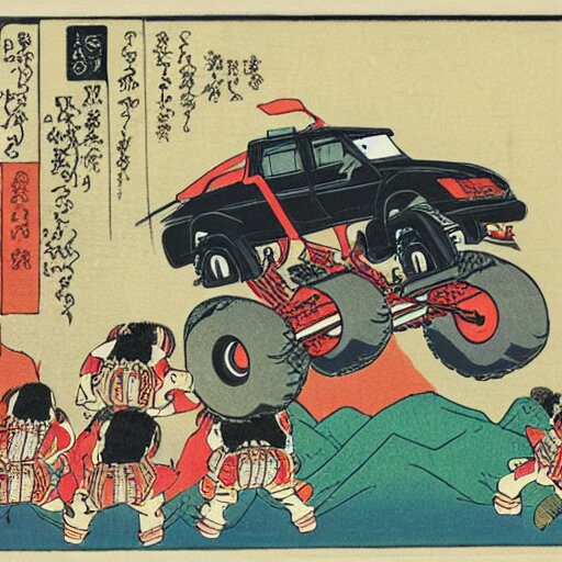 monster truck rally, Utagawa Kuniyoshi