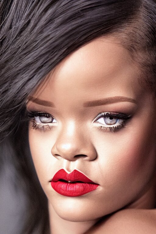 rihanna as selena kyle, realistic portrait photography, very detailed face