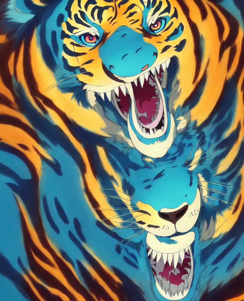 a tiger in the style of a chinese new card
