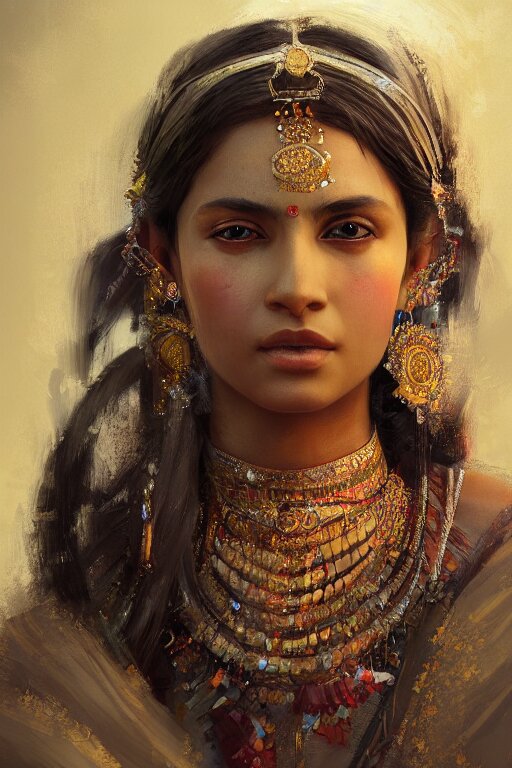 indian princess, gorgeous, close up portrait, intricate, elegant, volumetric lighting, scenery, digital painting, highly detailed, artstation, sharp focus, illustration, concept art, ruan jia, steve mccurry. edit the princess to be from a different culture.