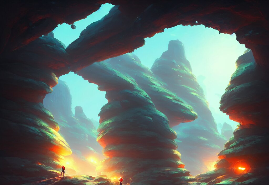 futuristic cave tunnel, rocks, anime, official fanart behance hd artstation by jesper ejsing and makoto shinkai, 4 k 