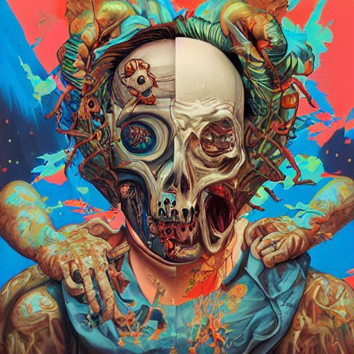 zombie apocalypse, religious painting, tristan eaton, victo ngai, artgerm, rhads, ross draws 