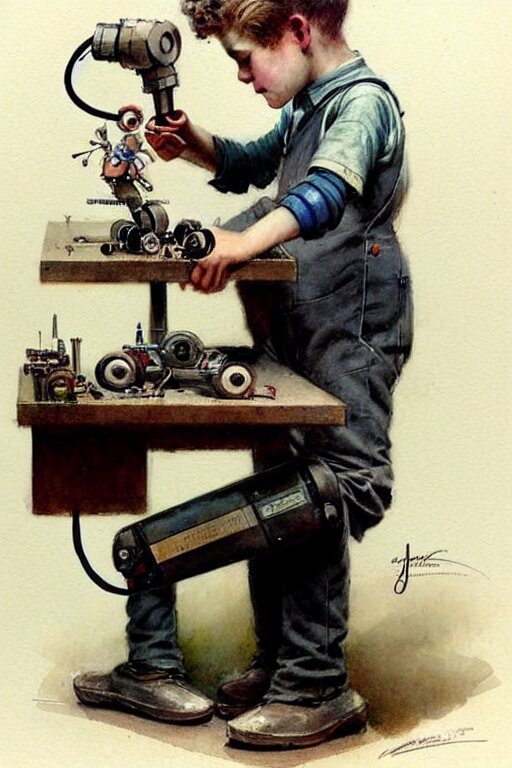 Man with hard work
