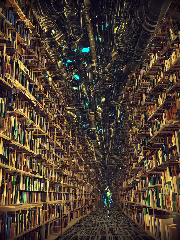 infinite stairsof books i see leading tothe void oh how dreary